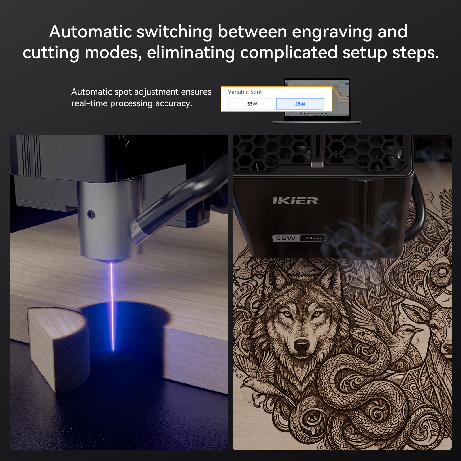 iKier K2 Pro 55W Laser Engraver