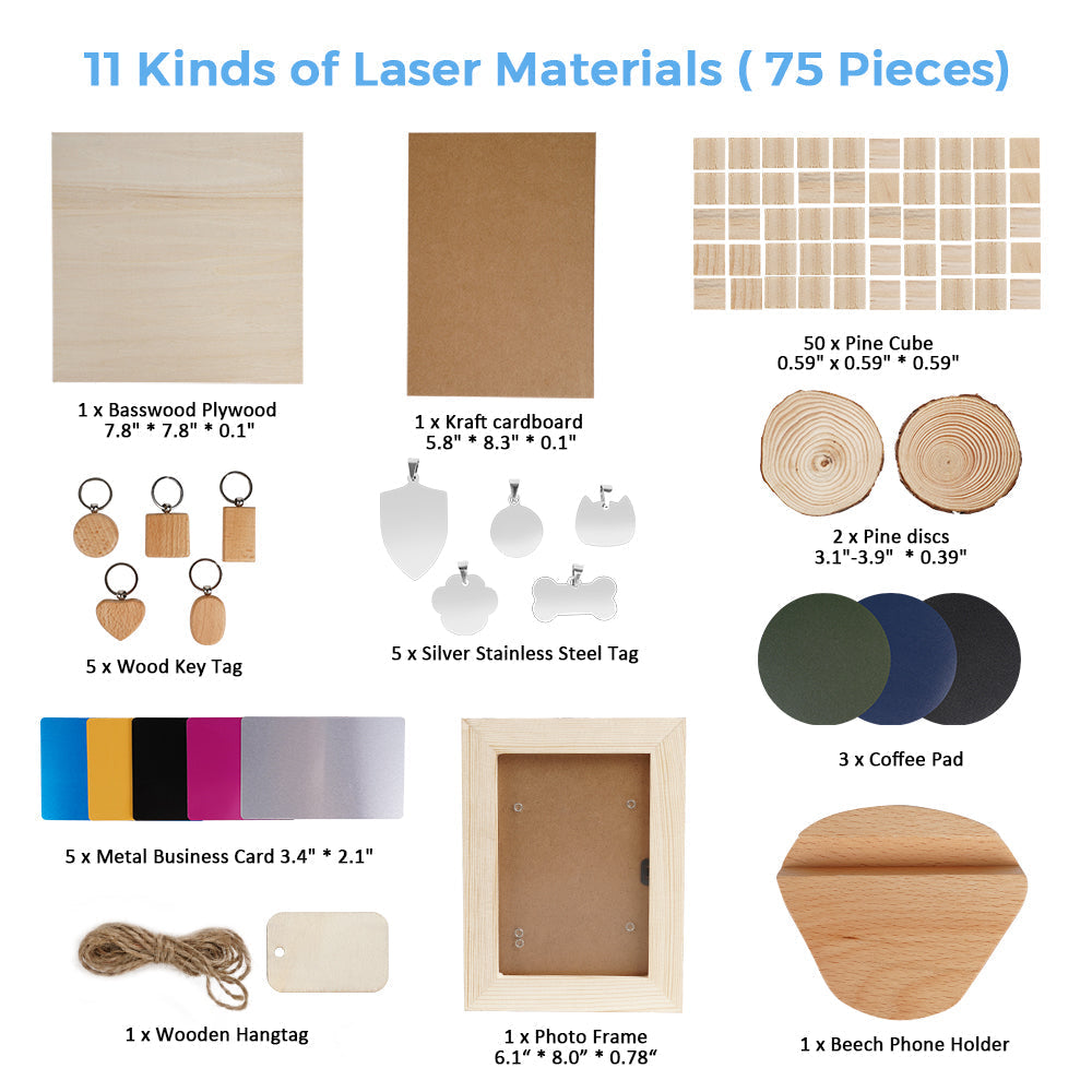 🎁 Pacchetto di materiali per laser iKier (73 pezzi) (sconto del 100%)