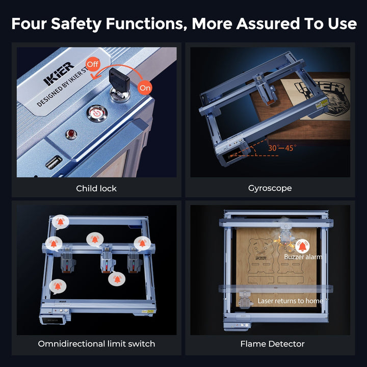iKier K1 12W Laser Engraver + R2 Rotary + Air Assist Pump