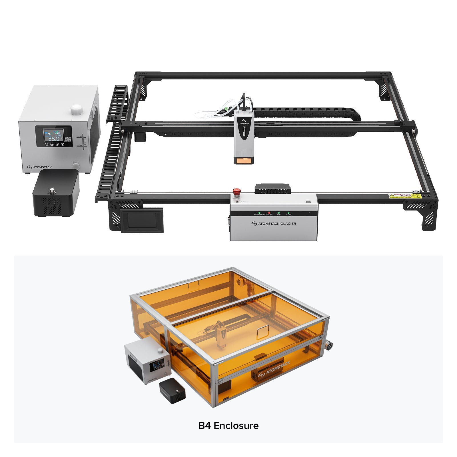 Incisore laser a diodi raffreddato ad acqua AtomStack Glacier 120W/90W