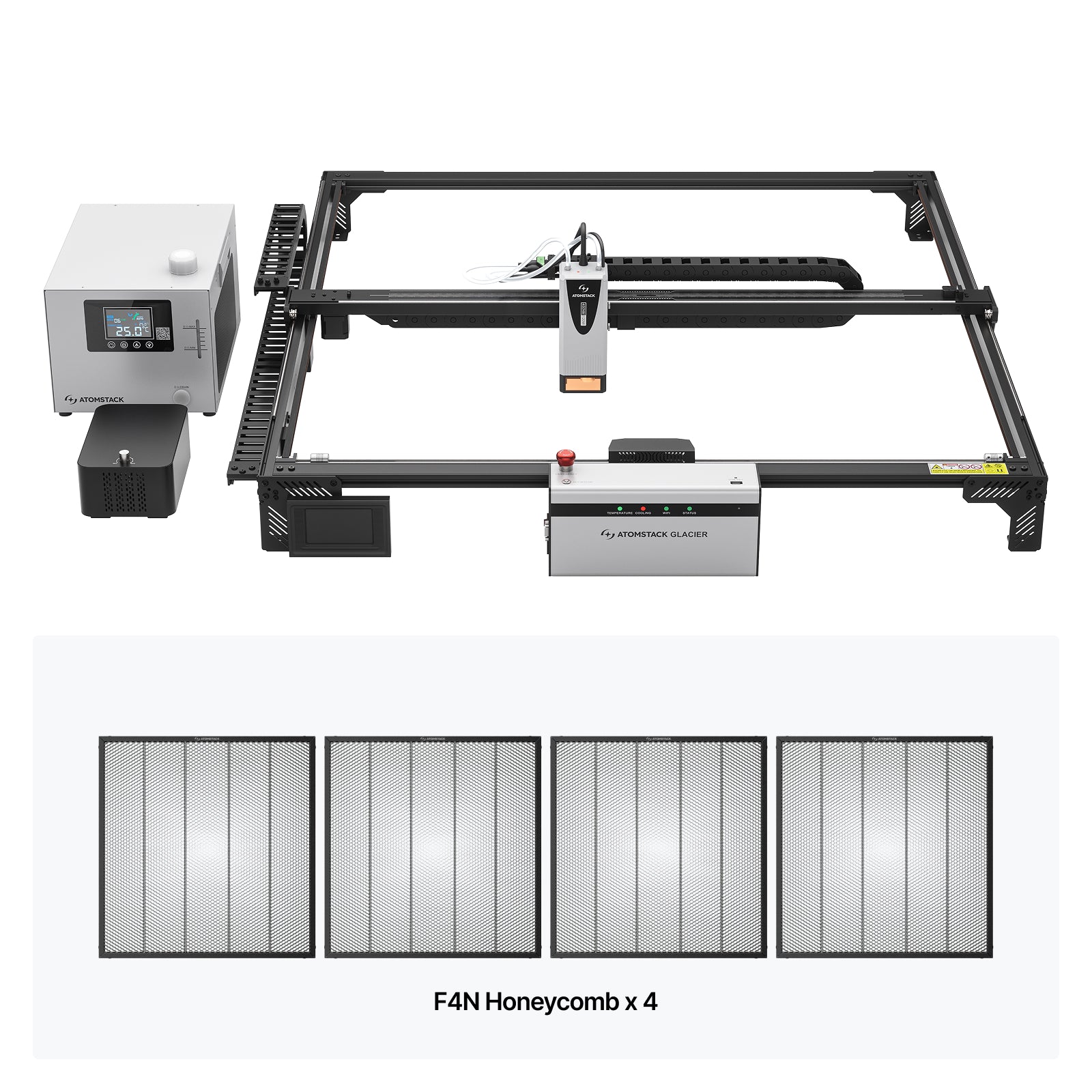 Incisore laser a diodi raffreddato ad acqua AtomStack Glacier 120W/90W