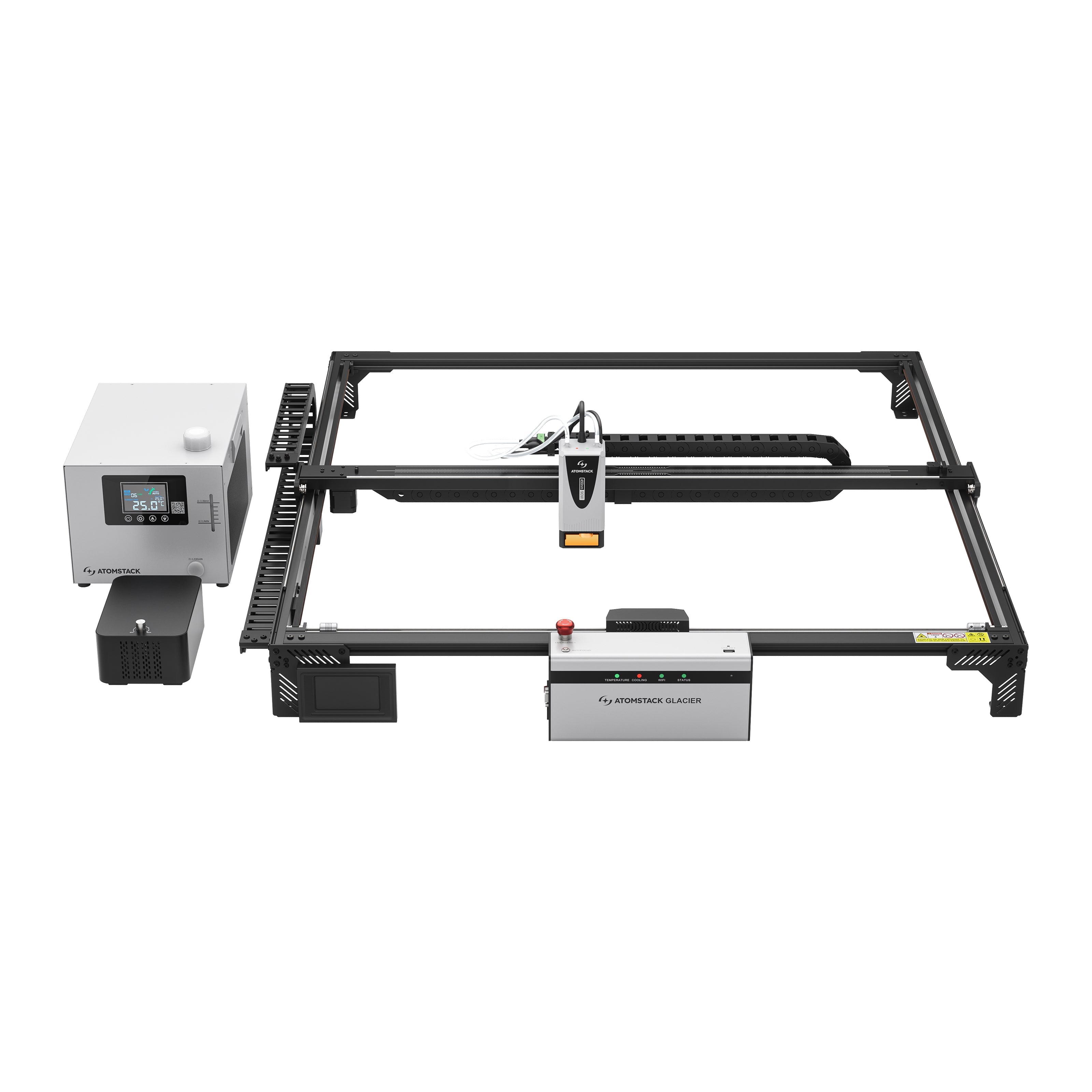 Incisore laser a diodi raffreddato ad acqua AtomStack Glacier 120W/90W