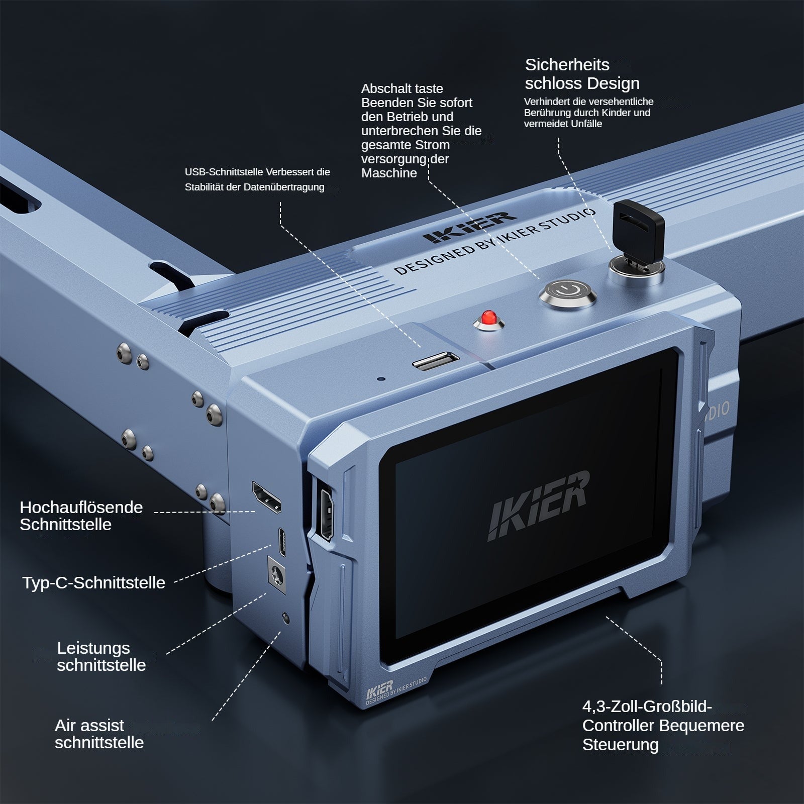 incisore laser a fibra iKier K1 Pro 1064nm 20W